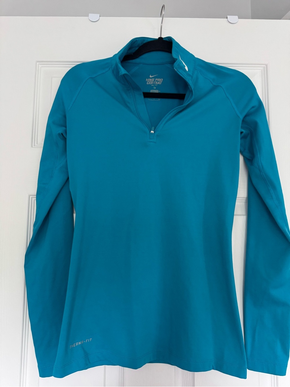 Nike Women's Teal Quarter-Zip Long Sleeve Top